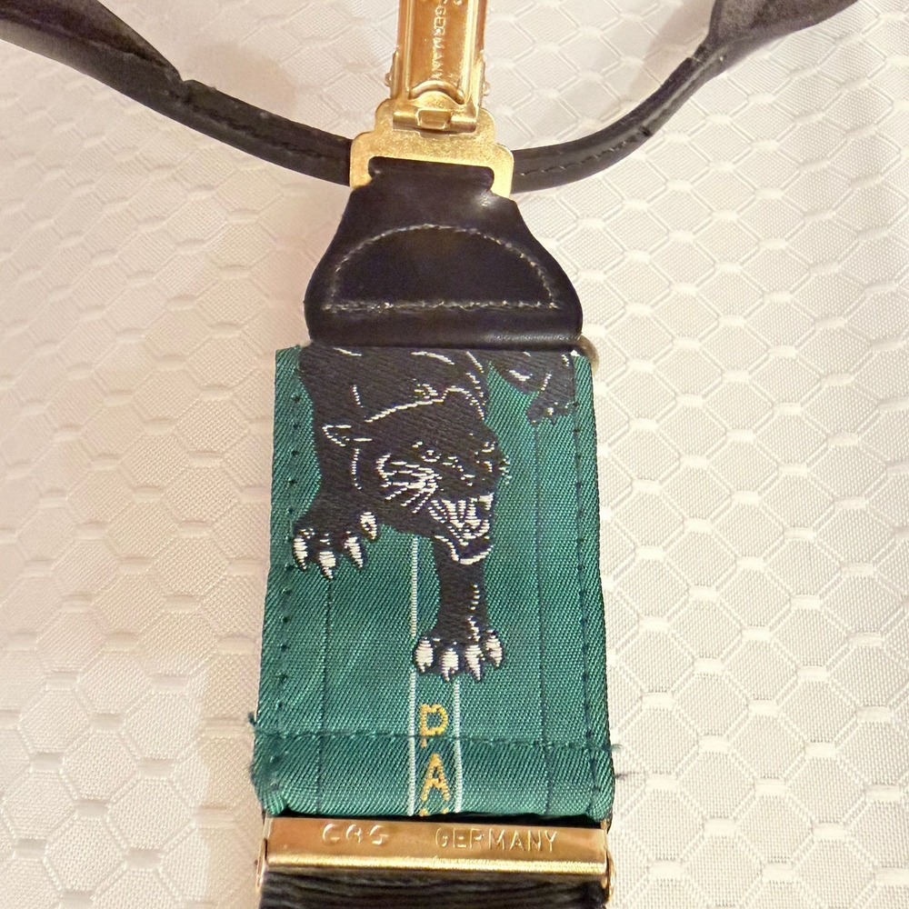 VTG Black Panther Cat Suspenders Braces Deadstock NOS MCM Rare Festival Retro